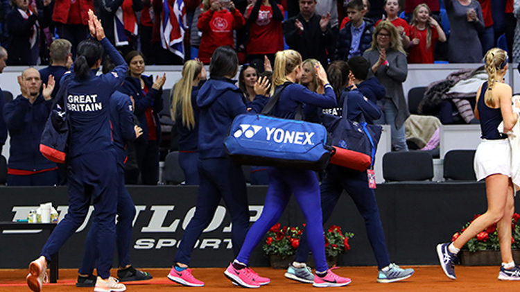 The GB team at the fed cup