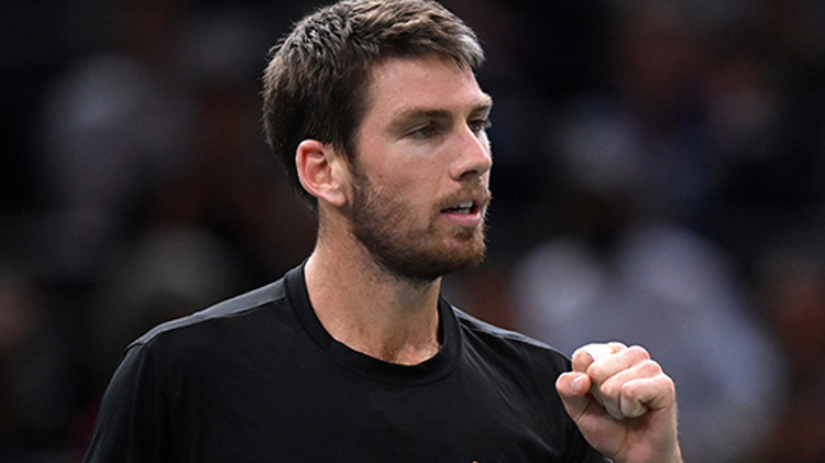 Cam Norrie celebrating with a fist pump