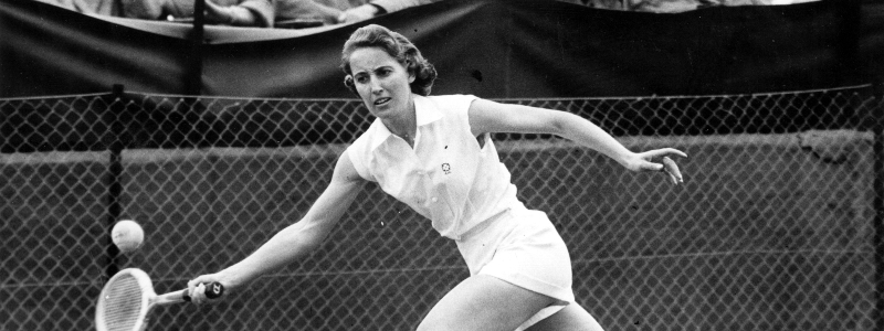 Angela Mortimer in action 