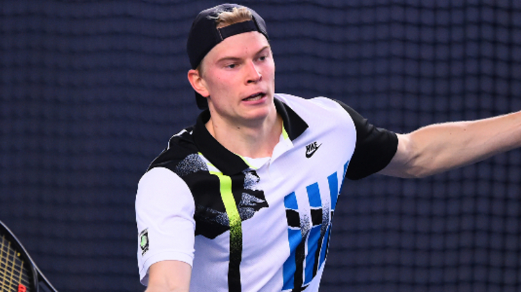 Anton Matusevich in action about to take a forehand shot