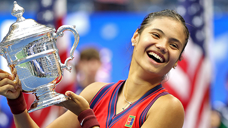Emma Raducanu after winning the US Open