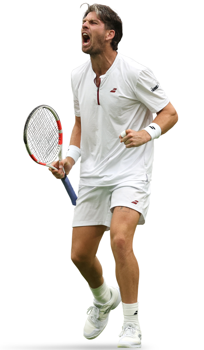 Full body cut out image of British tennis player Cam Norrie
