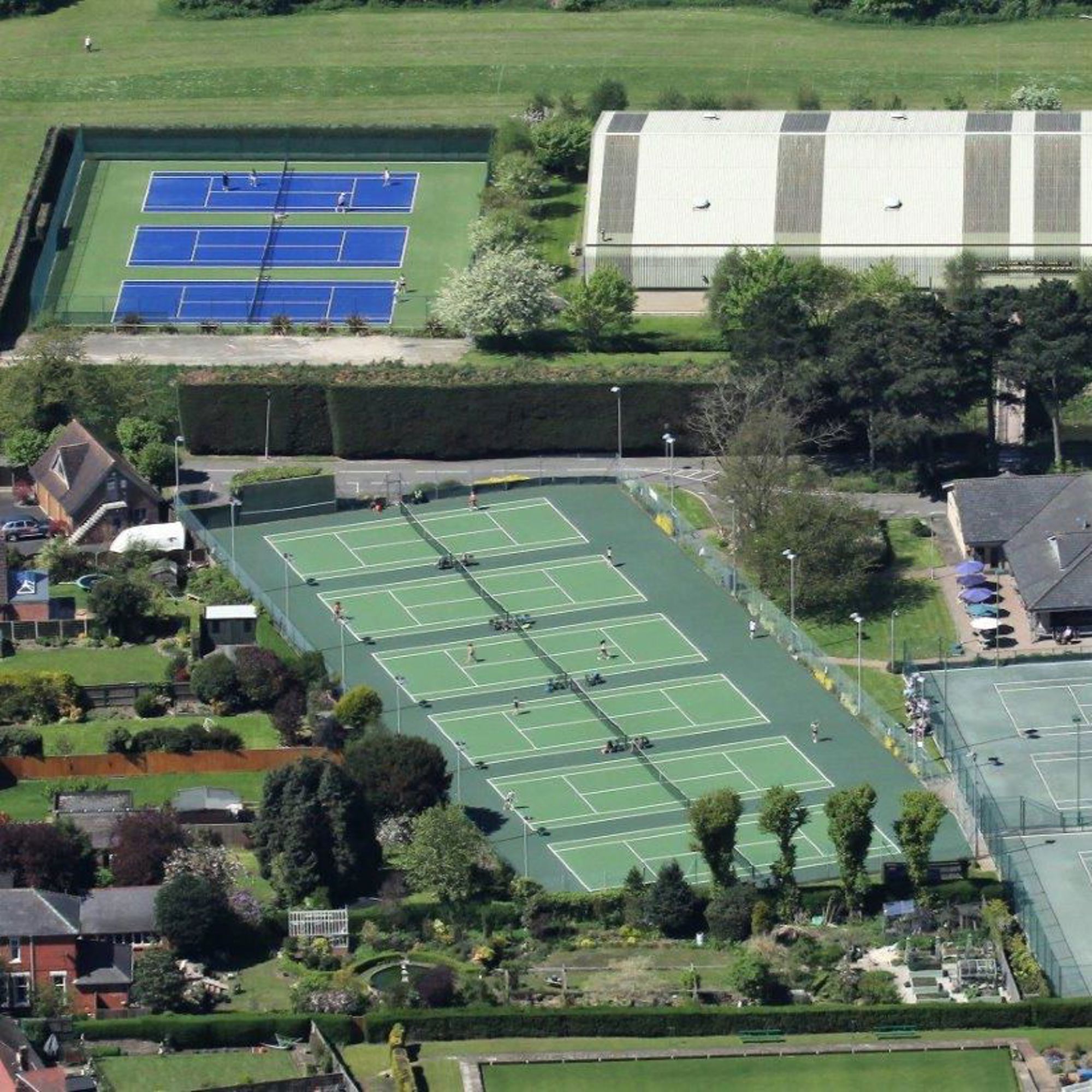 An arial view of Boston Tennis Club