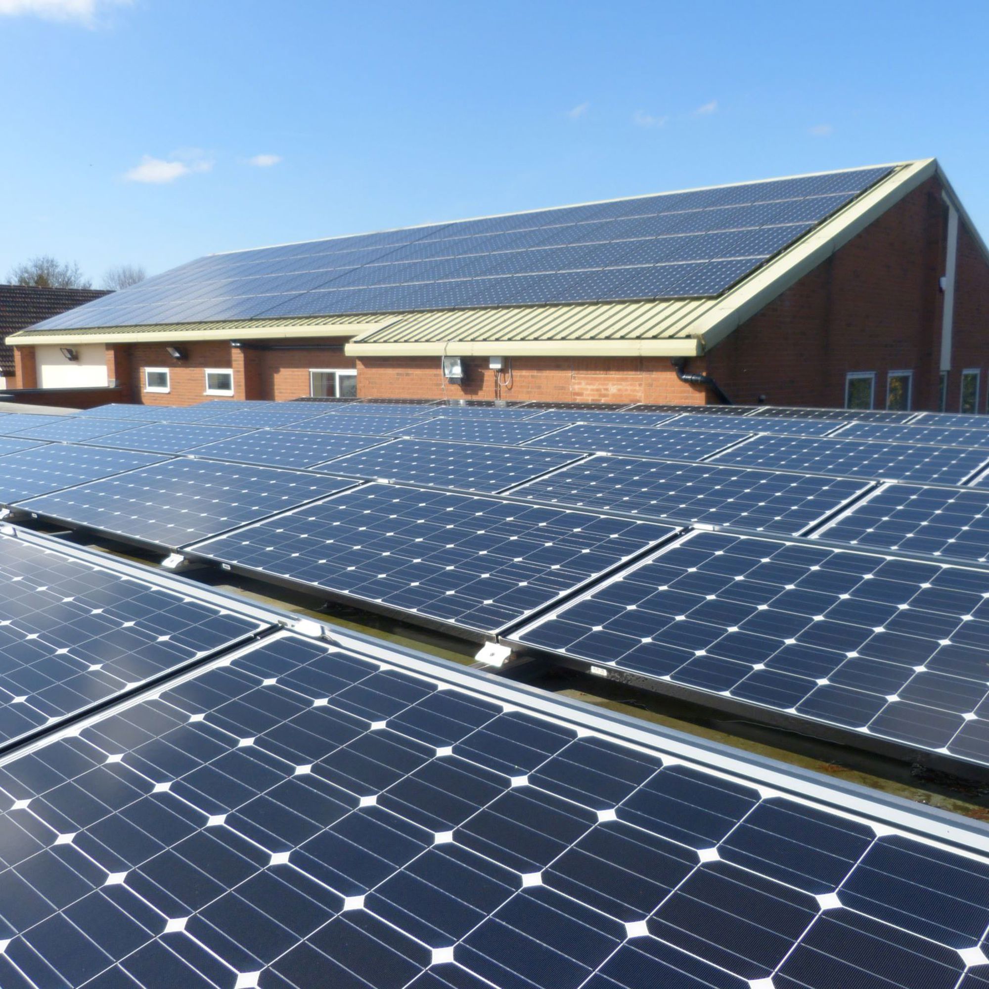 Solar panels on Desford Tennis Club roof